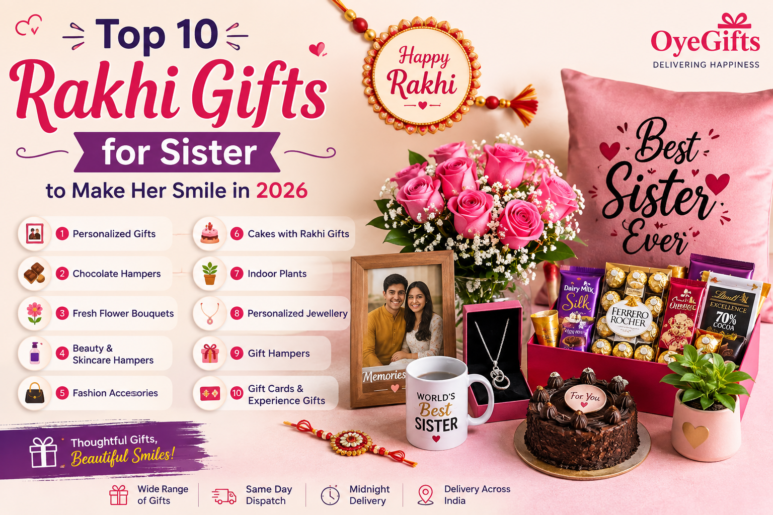 Top 10 Rakhi Gifts for Sister to Make Her Smile in 2026